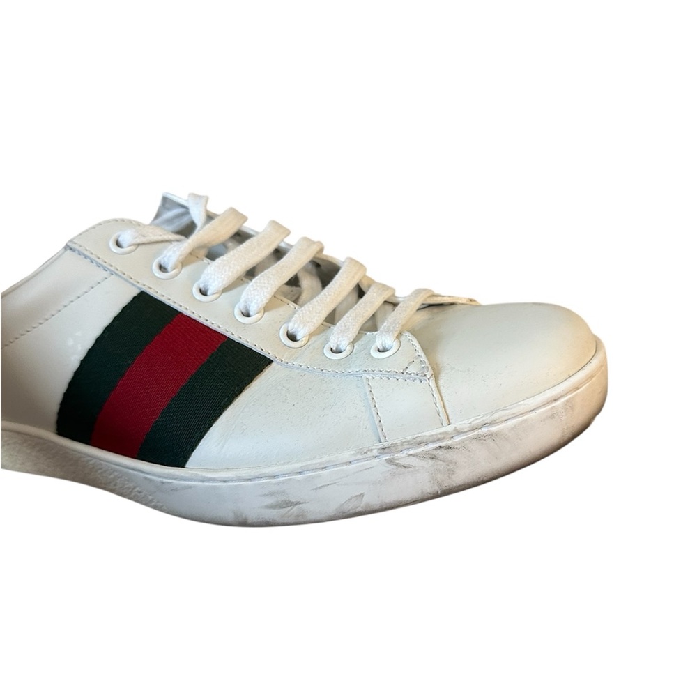 Gucci Ace Sneakers for Men White with Green and Red Stripes - Picture 4 of 15